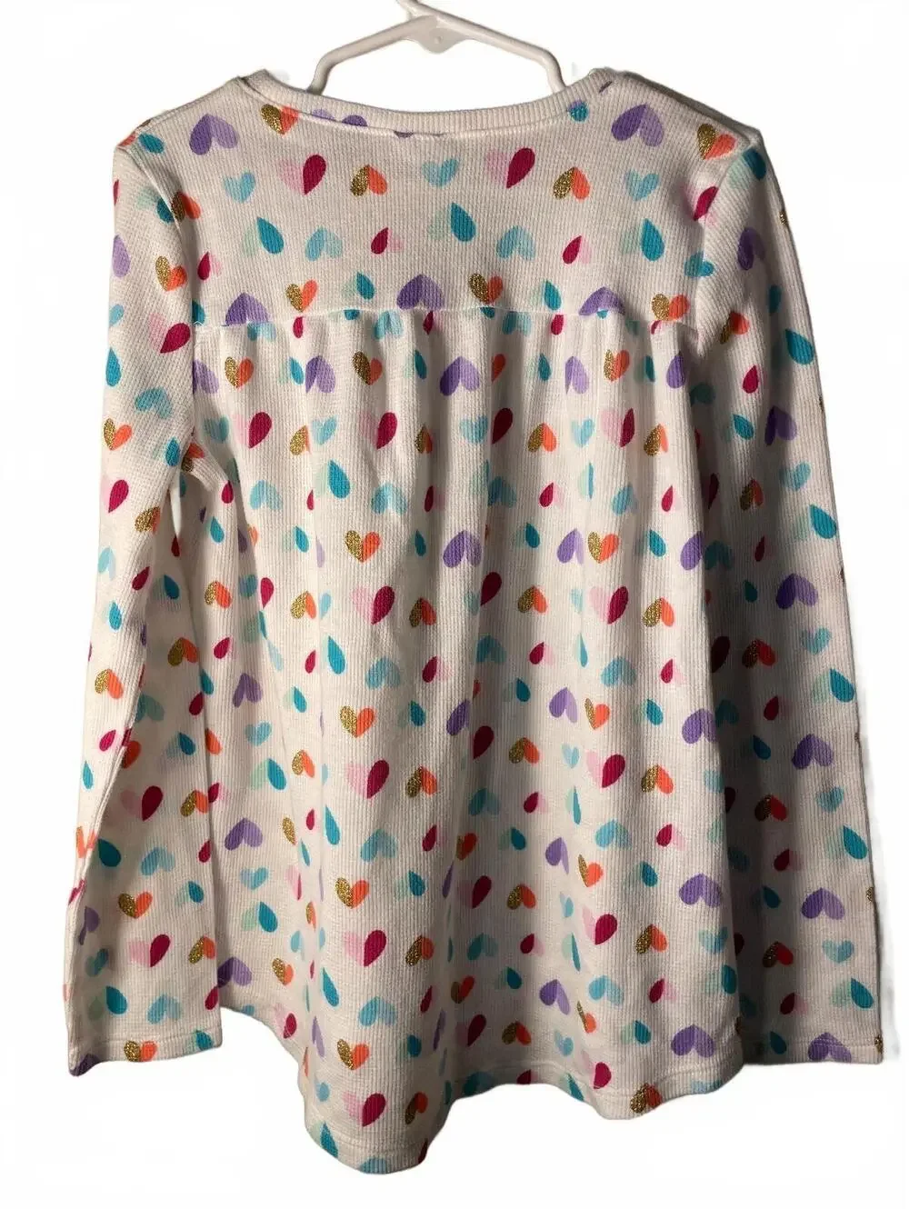 Jumping Beans Girls Long Sleeve Top Waffle Knit Size 7 Cream Red Purple Fall